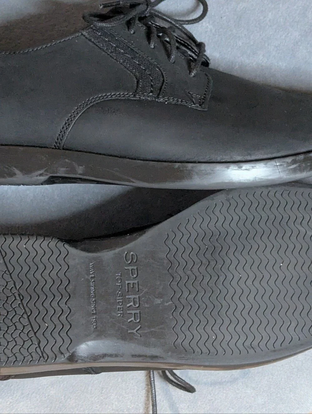 Sperry Top Sider Black Leather Derby Lace-Up Shoes Men 7  Women 11